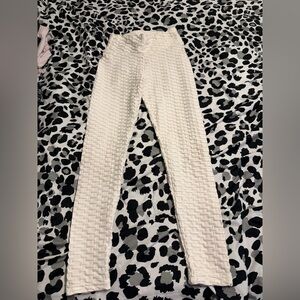 Amazon White Textured Leggings